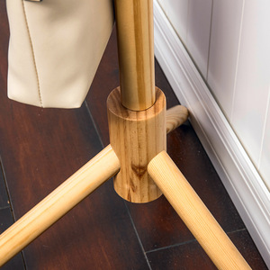 Solid wood coat <b>rack</b>, simple and easy to use, floor-standing <b>clothes</b> <b>rack</b>, suitable for home, bedroom, and rental storage. - Product Image 5