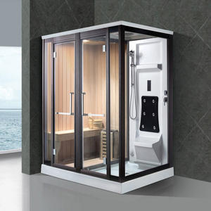 Cabine de douche à vapeur au Design moderne, salle de bain intérieure de luxe, Sauna à vapeur en bois, combinaison de douche à la salle à vapeur à bali - Product Image 4
