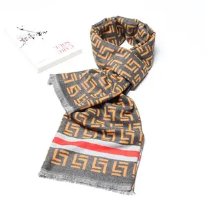 silk touch jacquard woven men fashion viscose scarf new design male scarf men