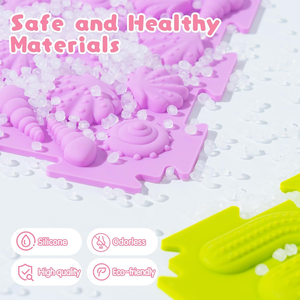 8 Uds. Alfombrillas sensoriales azulejos rompecabezas alfombrilla para habitación de niños jugando, alfombrilla ortopédica de masaje de silicona para niños con <span class=keywords><strong>autismo</strong></span> - Product Image 3