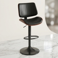 Ensemble de 3 tabourets de bar modernes pivotants avec dossier en cuir PU pour comptoir de bar, tabourets en métal réglables, chaises de bar