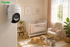 Caméra WiFi Tiandy 2MP CMOS Vision Nocturne Couleur Détection de Mouvement Pan-Tilt Audio Bidirectionnel Cloud IP66 Étanche H.265 Sécurité Domestique - Product Image 5