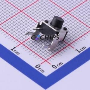 TS-1093A-A5B3-D2 Tactile Switch Through hole,6x6mm Switch Single Pole Single Throw Round Button Right Angle Insert 6mm - Product Image 1