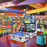 Machine de jeu d'arcade de tir vidéo à 4 joueurs à jetons avec rachat de billets pour l'amusement du Game Center