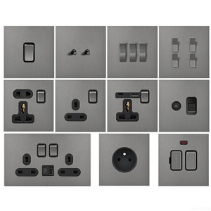 YUHE Black Universal Wall Socket 2 Outlets 1 USB-C 1 USB-A 10W 110-250V Standard Grounding - Product Image 6