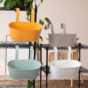 Ventes en gros de pots de fleurs suspendus pour balcon extérieur, jardinières en acier galvanisé pour balustrade avec crochets amovibles, possibilité de personnaliser les couleurs - Product Image 6