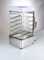 Vitrine chauffante électrique professionnelle en acier inoxydable pour la présentation et la conservation des aliments, idéale pour la restauration