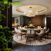 Hochwertige Hotel-Buffet-Restaurant-Möbel Modernes Massivholz Runder Esstisch Stuhl-Set für 4 Personen Fabrik Großhandel Maßanfertigung