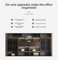 Classeurs en MDF, armoires de fond de bureau de patron modernes et minimalistes, armoires hautes de rangement et bibliothèques avec tiroirs