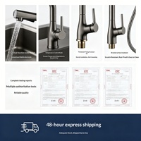 Robinet Mitigeur Universel Chaud-Froid pour Évier de Cuisine et Lavabo de Salle de Bain avec Douchette Extractible et Rotative, Cartouche Céramique Simple