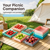 Tapis de cuisson pliable en silicone de qualité alimentaire 2-en-1 multifonctionnel résistant à la chaleur et antidérapant avec panier de rangement pour cuisine et camping en extérieur