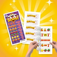 Impression de billets de loterie à languette personnalisée avec design gratuit, cartes à ouverture facile, sécurité des données garantie