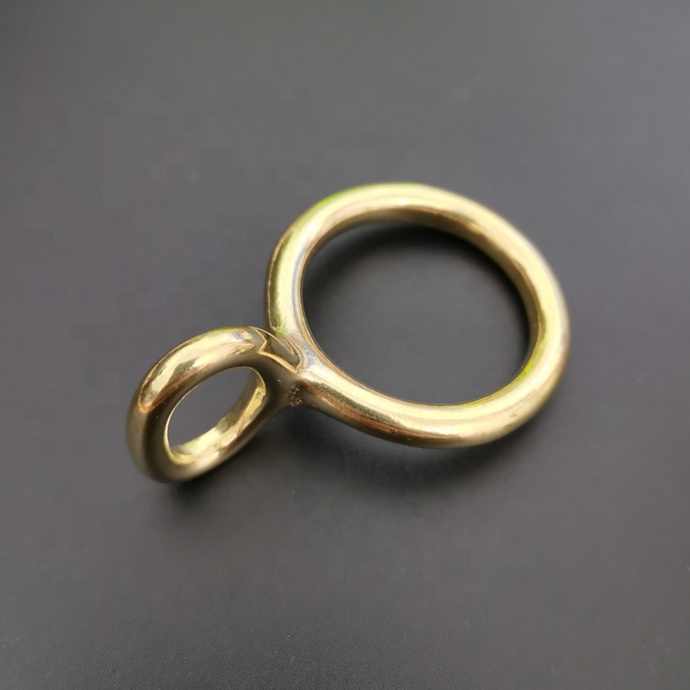 Solid Brass Fixed Halter Loop O Ring