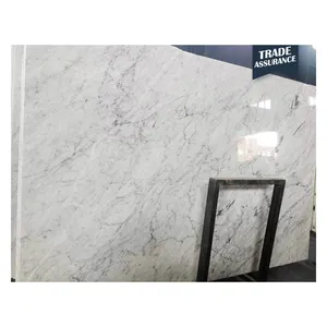 High Quality Polished Italy Natrual Carrara Marble Stone Carrera Marble White Flooring tiles