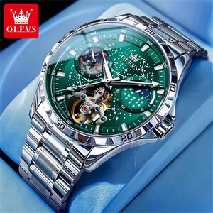 Flywheel <b>Skeleton</b> <b>Automatic</b> <b>Watch</b> for Men Luminous Starry Sky Waterproof Business Wristwatch Mechanical <b>Watch</b> 6689 - Product Image 4