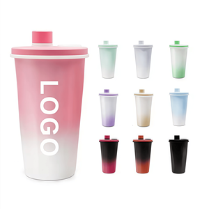 Nouvelle conception – Gourde isotherme en acier inoxydable 650/750 ml avec paille et bouchon magnétique – Bouteille d'eau sport portable – Mug à café pour voiture - Product Image 1