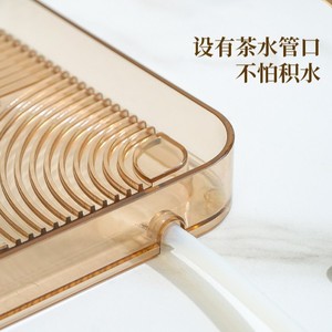 Transparent <b>Plastic</b> Tea <b>Tray</b> Square L Size With Drainage For Tea Set Storage And Fruit Display - Product Image 4