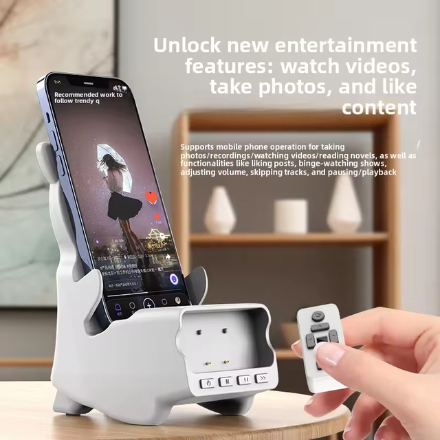 Smart Phone Stand Built in Speaker Remote Control Customizable Logo Desktop Mobile Holder Promotion Gifts