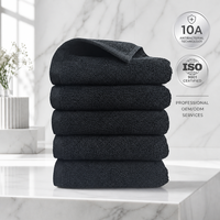 Vente en gros de serviettes de bain en papier 100 coton pour les mains Spa serviettes de shampooing en coton noir personnalisé turc serviettes de salon avec logo