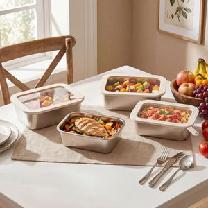 304 Stainless Steel Silicone Lid Fresh-Keeping Heat Preservation Rectangle <b>Lunch</b> <b>Boxes</b> for Office Workers - Product Image 3