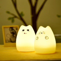 Mini lampe USB rechargeable en forme de chat, veilleuse portable pour enfants, veilleuse de chevet, jouet lumineux LED mignon pour bébé, lampe de chevet en forme de lune souple