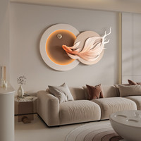 Lukisan Dinding Resin 3D Relief Motif Bunga Bayangan Cahaya, Dekorasi Modern untuk Pintu Masuk, Ruang Tamu, Latar Belakang Sofa