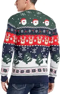 Pull de Noël en tricot unisexe à col rond personnalisé pour adultes Pull de Noël drôle et moche