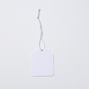 Customized 2.2x3.5cm hang <strong>Tag</strong> White Blank <strong>Tags</strong> With <strong>Elastic</strong> <strong>String</strong> Label hang Swing <strong>Tags</strong> <strong>for</strong> Garment Clothing - Product Image 3