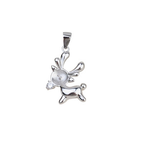 Colgante de Plata S925 con Diseño de Astas de Ciervo y Perla de 8-9 mm, Accesorio para Mujer, Producción DIY, Colgante para el Cabello, Componentes de Joyería-1792 - Product Image 5