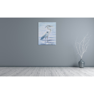 Peinture sur toile faite à la main sur mesure héron gris Art mural pour la décoration de salon hôtel peint à la main avec nature morte vente en gros - Product Image 3