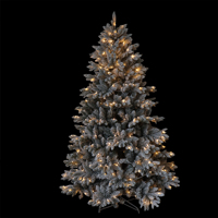 Sapin de Noël en métal PVC de haute qualité, écologique, pliable, debout, blanc, avec des flocons de neige, 5 pieds, pour l'intérieur