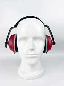 <span class=keywords><strong>Casque</strong></span> anti-bruit rouge haute visibilité avec serre-tête réglable pour les travailleurs du bâtiment - Product Image 1