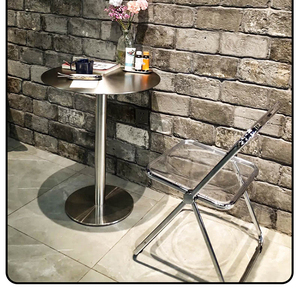 <span class=keywords><strong>Chaise</strong></span> pliante de style <span class=keywords><strong>industriel</strong></span> <span class=keywords><strong>moderne</strong></span> en acier inoxydable pour café, salon de thé, pâtisserie, hôtel, appartement, école - Product Image 5