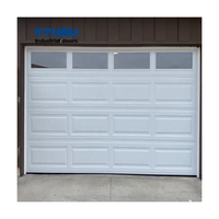 Puerta de garaje de grano de madera residencial Proveedor dorado Metal 16X8 Puerta de garaje seccional aislada personalizada