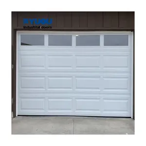 Porta del Garage con venature del legno residenziale fornitore dorato in metallo 16X8 porta sezionale isolata personalizzata del Garage