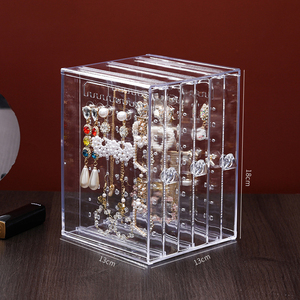 ที่ใส่สร้อยคอแบบแขวนใสกล่องเก็บเครื่องสำอางต่างหูแท่นวางจัดระเบียบอะคริลิกกล่องเก็บเครื่องประดับ - Product Image 2