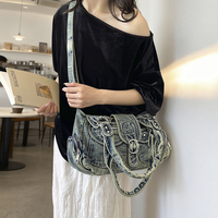 Nouveau Sac à Main Carré de Luxe en Tissu Denim pour Femme 2026 – Sac à Bandoulière Designer Tendance et Simple, Sac Fourre-Tout Croisé
