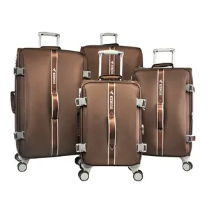 Hot sale soft nylon trolley luggage case travel suitcase 4 pieces set travel luggage