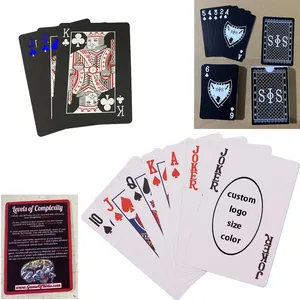 pvc定制徽标背面和正面扑克牌散装四色中国扑克牌棋盘游戏，游戏卡，扑克牌
