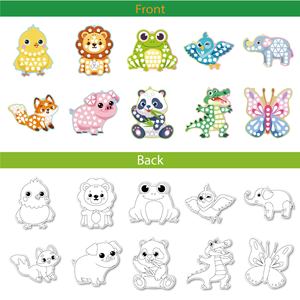 Kits de pegatinas de papel de aluminio 3 en 1, 10 Uds., pintura DIY, etiquetas de regalo de animales bonitos, actividad artesanal <span class=keywords><strong>para</strong></span> niños y <span class=keywords><strong>niñas</strong></span> - Product Image 2