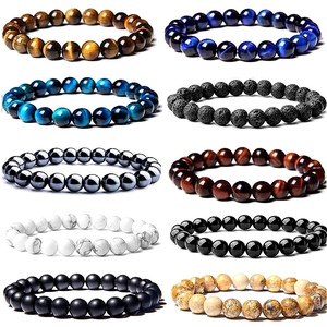 Bracelet en agate et malachite, bijoux en <span class=keywords><strong>pierre</strong></span> naturelle polie pour l'équilibre et la mise à la terre, bracelet en cristal <span class=keywords><strong>de</strong></span> guérison unisexe - Product Image 5