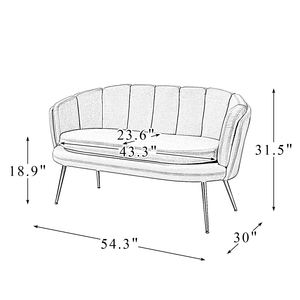 وسادة مبطنة بالمقعدين-أريكة قماشية فاخرة بتصميم حديث لغرفة المعيشة/الفندق - Product Image 6