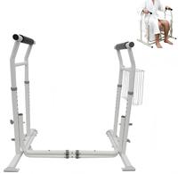 Barres de sécurité pour toilettes, poignées réglables en hauteur et en largeur pour personnes âgées et handicapées, cadre de sécurité pliable pour toilettes, s'adapte à la plupart des toilettes