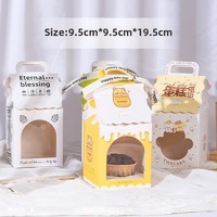 Boîte à muffins de luxe Shaher avec poignée et fenêtre transparente, impression offset, logo personnalisé, emballage alimentaire pour cupcakes, pâtisserie, cadeau