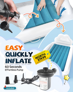 Cama Inflable de Viaje para Niños con Forma de Nube, con Barandas de Seguridad para Niños Pequeños, para Acampar en Casa - Product Image 5