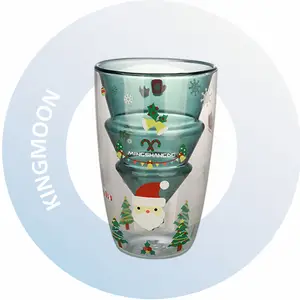 Doppelwandige Glass chale Perfekte Kaffeetasse Glas Isoliertes Weihnachts baumförmiges Glas in Premium qualität zu Weihnachten