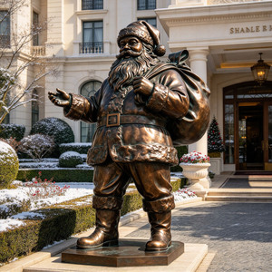Bronze-Weihnachtsmann-Skulptur in Lebensgröße, Maßgefertigte Willkommens-Posenfigur, Handgegossene Bronze-Weihnachtsstatue für Einkaufszentren, Plätze und Hoteldekoration - Product Image 3