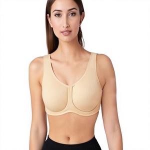 Sujetador deportivo negro sin aros para mujer, de copa completa, sin costuras, de punto, de elastano y nailon, diseño racerback, transpirable, con soporte, para todas las estaciones - Product Image 4