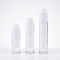 Flacon pompe sans air PP 15ml 30ml 50ml, contenant rotatif sous vide cylindrique, emballage de voyage pour sérum et crème visage