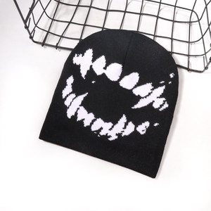 Tùy chỉnh Jacquard Logo hai mặt dệt kim Beanies mũ, tùy chỉnh Acrylic đảo ngược Beanies tùy chỉnh mô hình Câu lạc bộ Beanies - Product Image 1